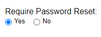 Require Password Reset